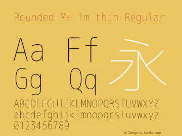 Rounded M+ 1m thin Regular Version 1.059.20150110 Font Sample