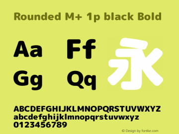 Rounded M+ 1p black Bold Version 1.046.20120229 Font Sample
