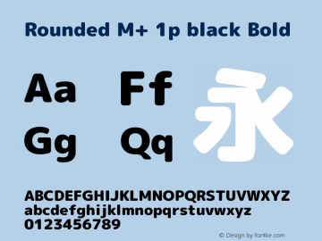 Rounded M+ 1p black Bold Version 1.057.20140107图片样张