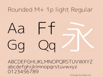 Rounded M+ 1p light Regular Version 1.058.20140812 Font Sample