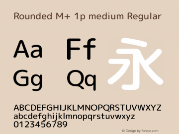 Rounded M+ 1p medium Regular Version 1.046.20120229 Font Sample