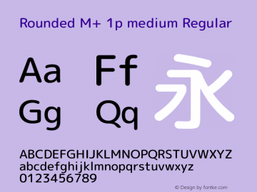 Rounded M+ 1p medium Regular Version 1.056图片样张