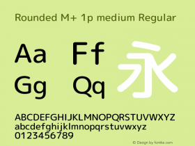 Rounded M+ 1p medium Regular Version 1.057.20131215 Font Sample