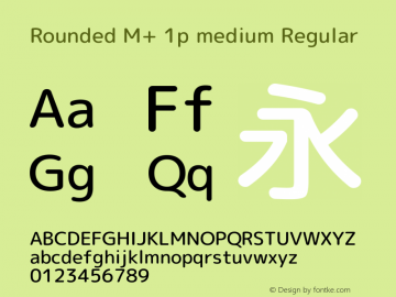 Rounded M+ 1p medium Regular Version 1.057.20131215图片样张