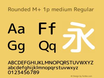 Rounded M+ 1p medium Regular Version 1.059.20150110 Font Sample
