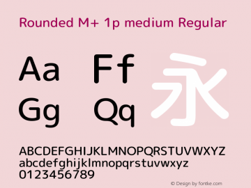 Rounded M+ 1p medium Regular Version 1.059.20150529 Font Sample