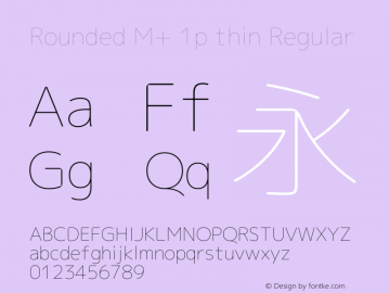 Rounded M+ 1p thin Regular Version 1.057.20131215 Font Sample