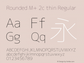 Rounded M+ 2c thin Regular Version 1.059.20150529 Font Sample