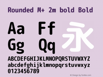 Rounded M+ 2m bold Bold Version 1.058.20140812 Font Sample