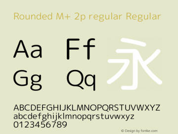 Rounded M+ 2p regular Regular Version 1.058.20140812 Font Sample