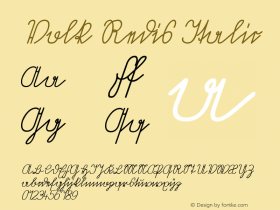 Volk Redis Italic Version 1.000 2012 initial release Font Sample