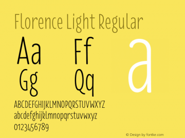 Florence Light Regular 1.000 Font Sample