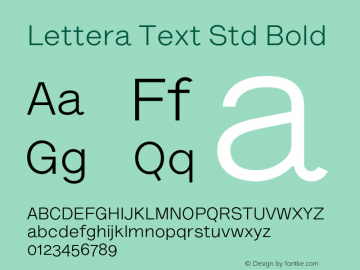 Lettera Text Std Bold Version 1.001; build 0010图片样张