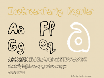 IceCreamParty Regular Version 1.00 February 27, 2012, initial release Font Sample
