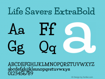 Life Savers ExtraBold Version 3.000 Font Sample