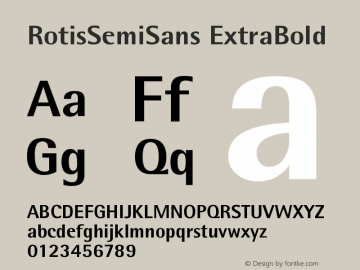 RotisSemiSans ExtraBold Version 001.000 Font Sample