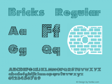 Bricks Regular Version 1.00 Font Sample