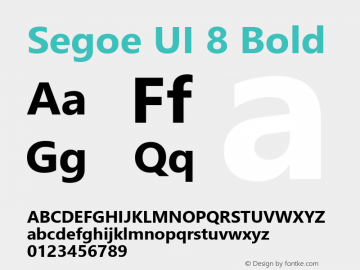 Segoe UI 8 Bold Version 5.15 Font Sample