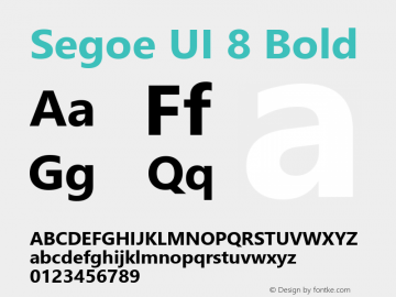 Segoe UI 8 Bold Version 5.15图片样张