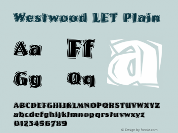 Westwood LET Plain 1.0 Font Sample