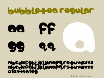 bubbletea Regular Version 1.00 March 12, 2012, initial release图片样张