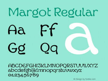 Margot Regular Version 1.00 February 3, 2013, initial release Font Sample