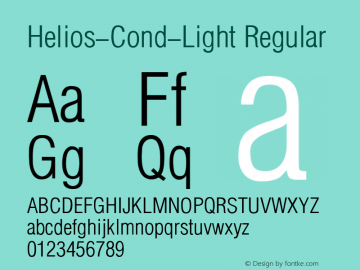 Helios-Cond-Light Regular 1.0 Mon Nov 15 15:05:19 1993 Font Sample