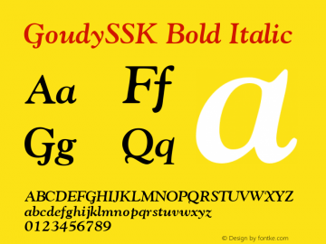 GoudySSK Bold Italic Altsys Metamorphosis:8/24/94图片样张