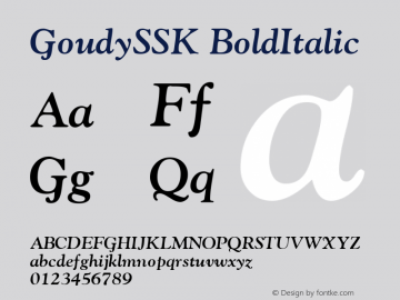 GoudySSK BoldItalic Macromedia Fontographer 4.1 8/3/95图片样张