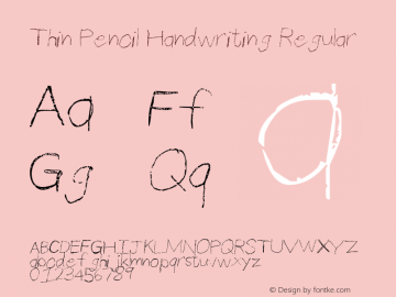 Thin Pencil Handwriting Regular 001.000图片样张