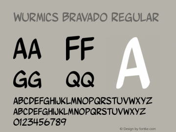 Wurmics Bravado Regular Version 1.008 2012 Font Sample