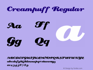 Creampuff Regular Converted from e:\nickfo~1\CR______.TF1 by ALLTYPE图片样张