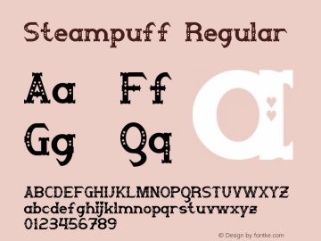 Steampuff Regular Version 1.00 March 16, 2012, initial release Font Sample