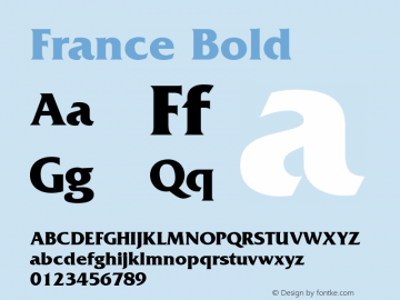 France Bold 001.003 Font Sample