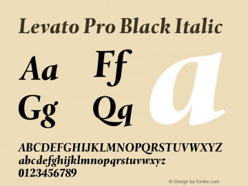 Levato Pro Black Italic Version 1.00图片样张