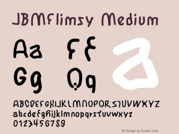 JBMFlimsy Medium Version 001.000 Font Sample