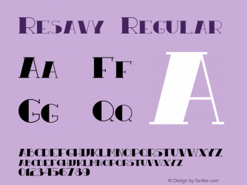 Resavy Regular Version 1.00 March 3, 2012, initial release Font Sample