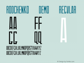 Rodchenko Demo Regular Version 1.00 2012 Font Sample