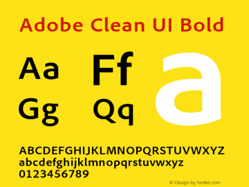 Adobe Clean UI Bold Version 1.011;PS 1.000;hotconv 1.0.56;makeotf.lib2.0.21637 Font Sample