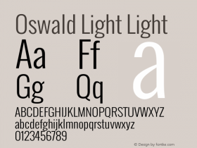 Oswald Light Light Version Font Sample