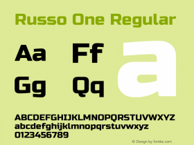 Russo One Regular Version 1.001 Font Sample