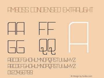 Amboss Condensed ExtraLight Version 1.000 Font Sample