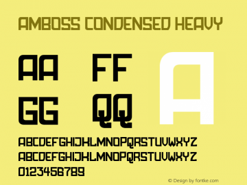 Amboss Condensed Heavy Version 1.000 Font Sample