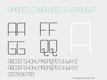 Amboss Condensed ExtraLight Version 1.000 Font Sample