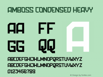 Amboss Condensed Heavy Version 1.000 Font Sample
