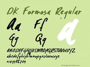 DK Formosa Regular Version 1.000 Font Sample
