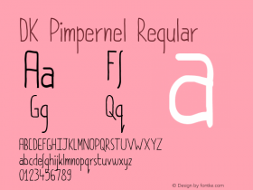 DK Pimpernel Regular Version 1.000 Font Sample