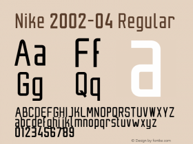 Nike 2002-04 Regular Version 1.0 Font Sample