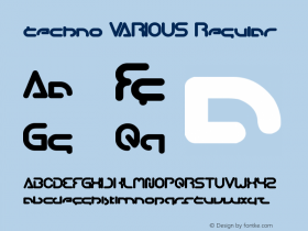 techno VARIOUS Regular Version 1.00 April 12, 2012, initial release Font Sample