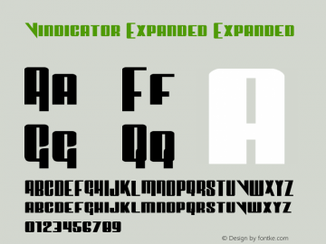 Vindicator Expanded Expanded 001.000 Font Sample